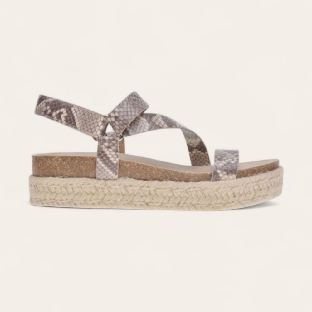 Dolce Vita Itzy Espadrille Platform Sandal in Snakeskin Size 8 1/2